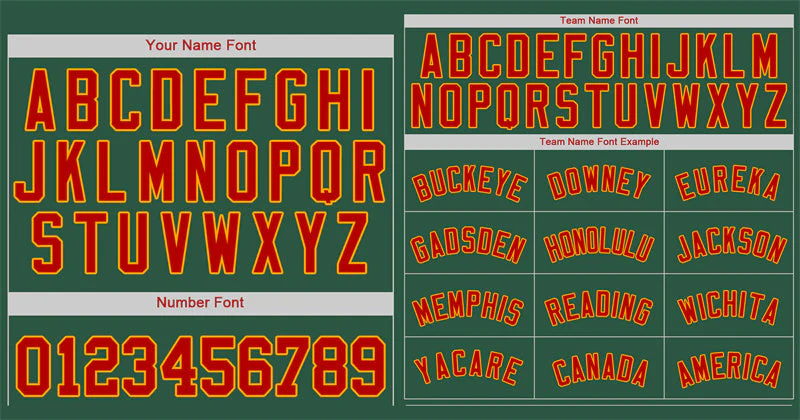 Custom Kelly Green Red-Yellow Classic Style Authentic Baseball Jersey - Image 3