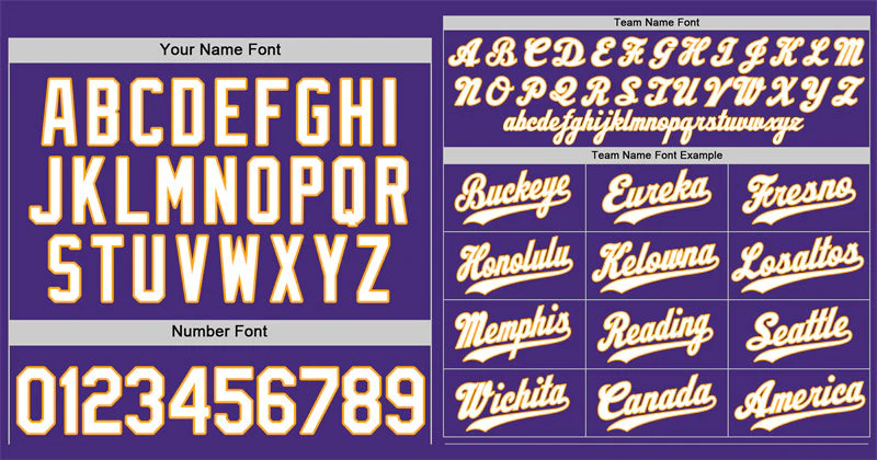 Custom Purple White-Yellow Classic Style Authentic Baseball Jersey - Image 3