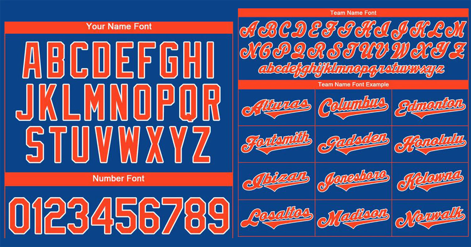 Custom Royal Orange-White Classic Style Authentic Baseball Jersey - Image 3