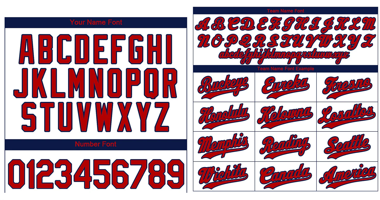 Custom White Red-Navy Classic Style Authentic Baseball Jersey - Image 3