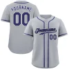 Custom Gray Purple-White Classic Style Authentic Baseball Jersey