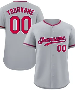 Custom Gray Red-White Classic Style Authentic Baseball Jersey