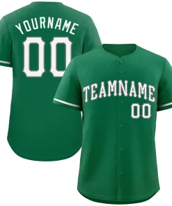 Custom Kelly Green White-Gray Classic Style Authentic Baseball Jersey