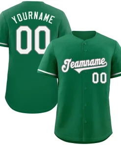Custom Kelly Green White-Gray Classic Style Authentic Baseball Jersey
