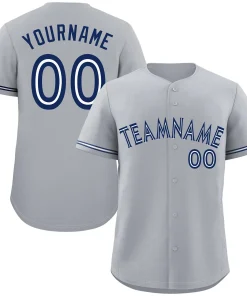 Custom Gray White-Royal Classic Style Authentic Baseball Jersey