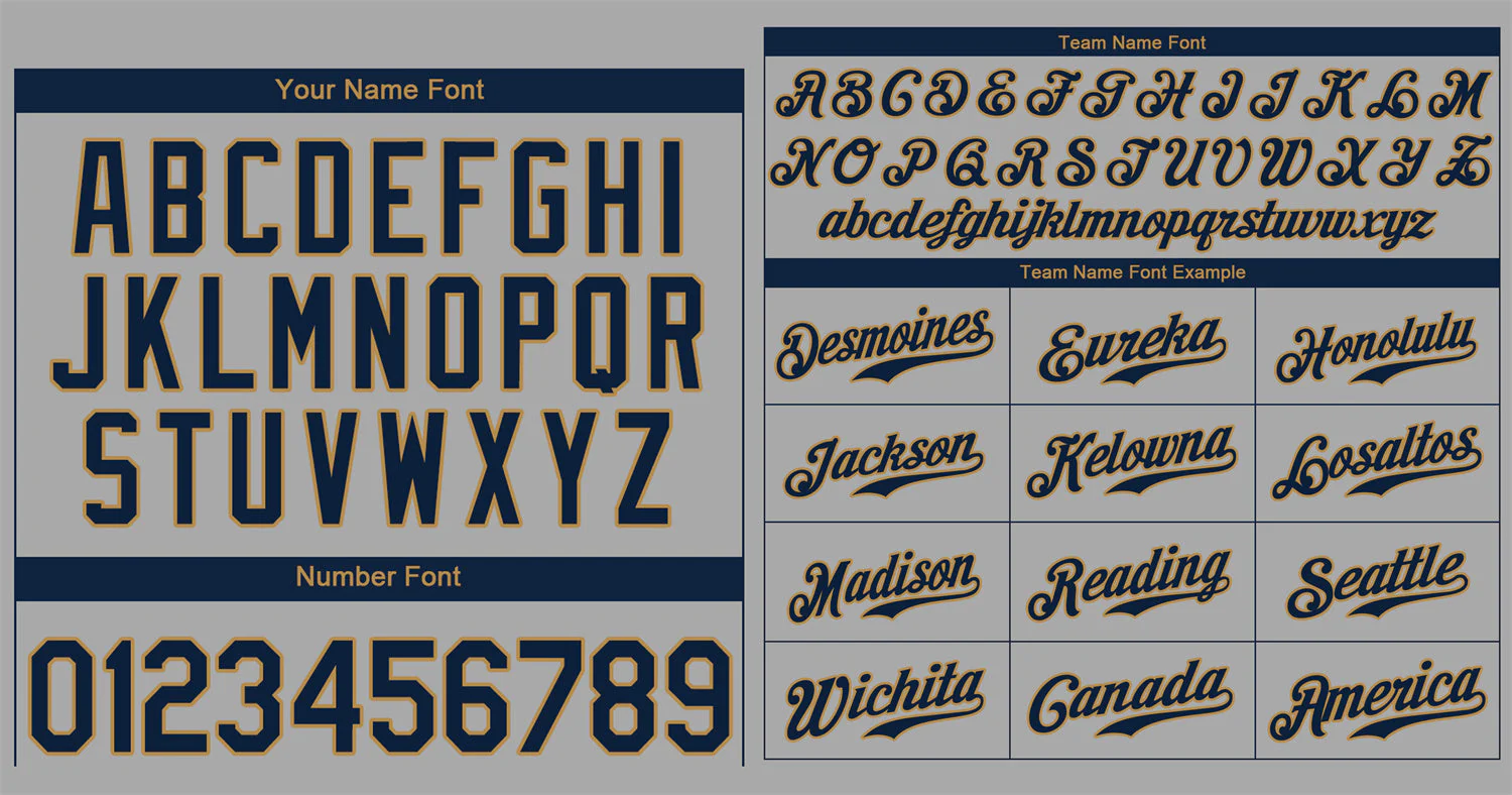 Custom Gray Navy-Old Gold Classic Style Authentic Baseball Jersey - Image 3