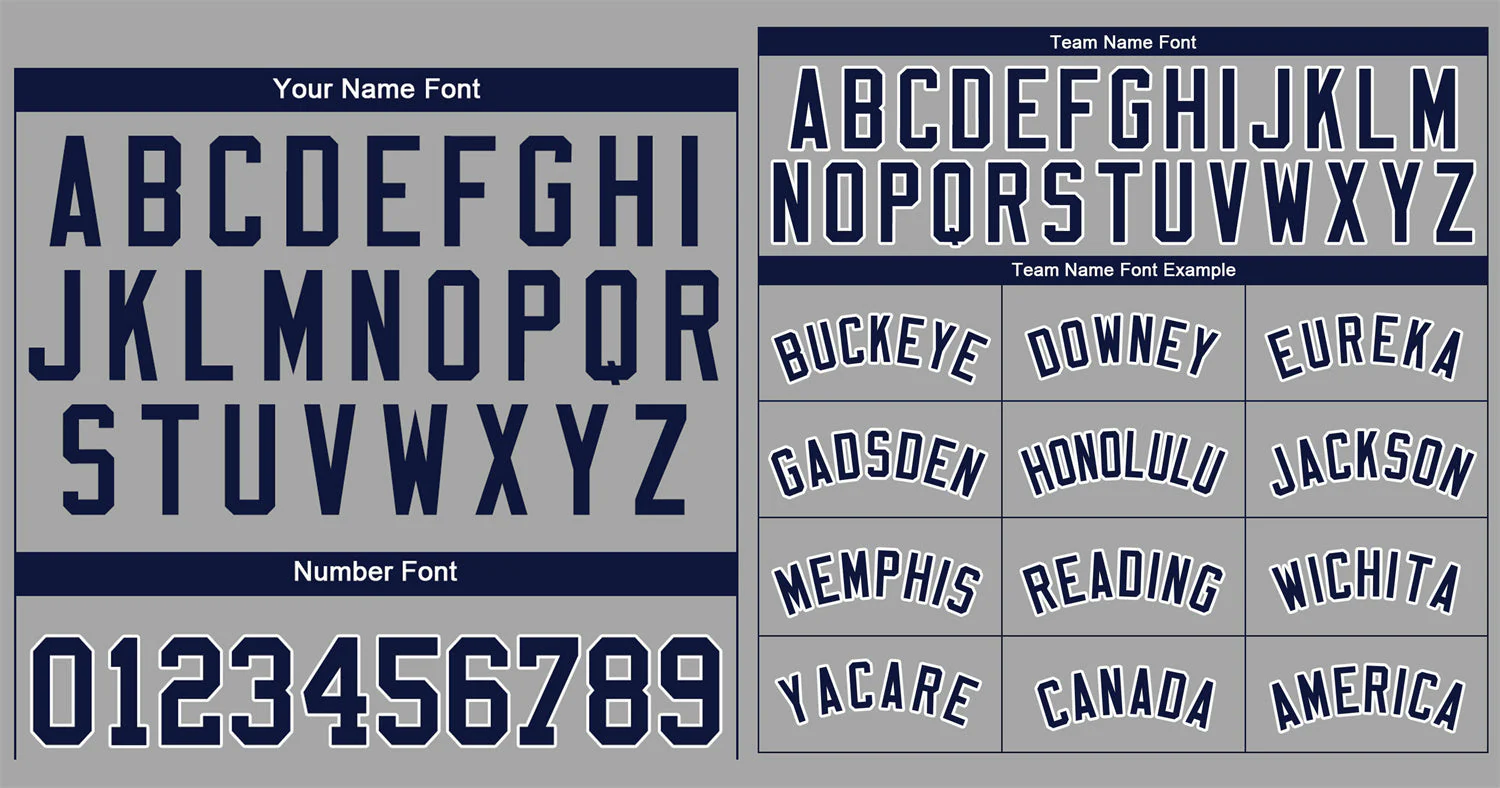 Custom Gray Navy-White Classic Style Authentic Baseball Jersey - Image 3