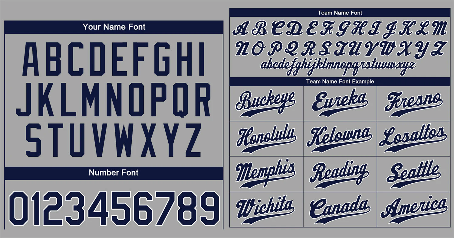Custom Gray Navy-White Classic Style Authentic Baseball Jersey - Image 3