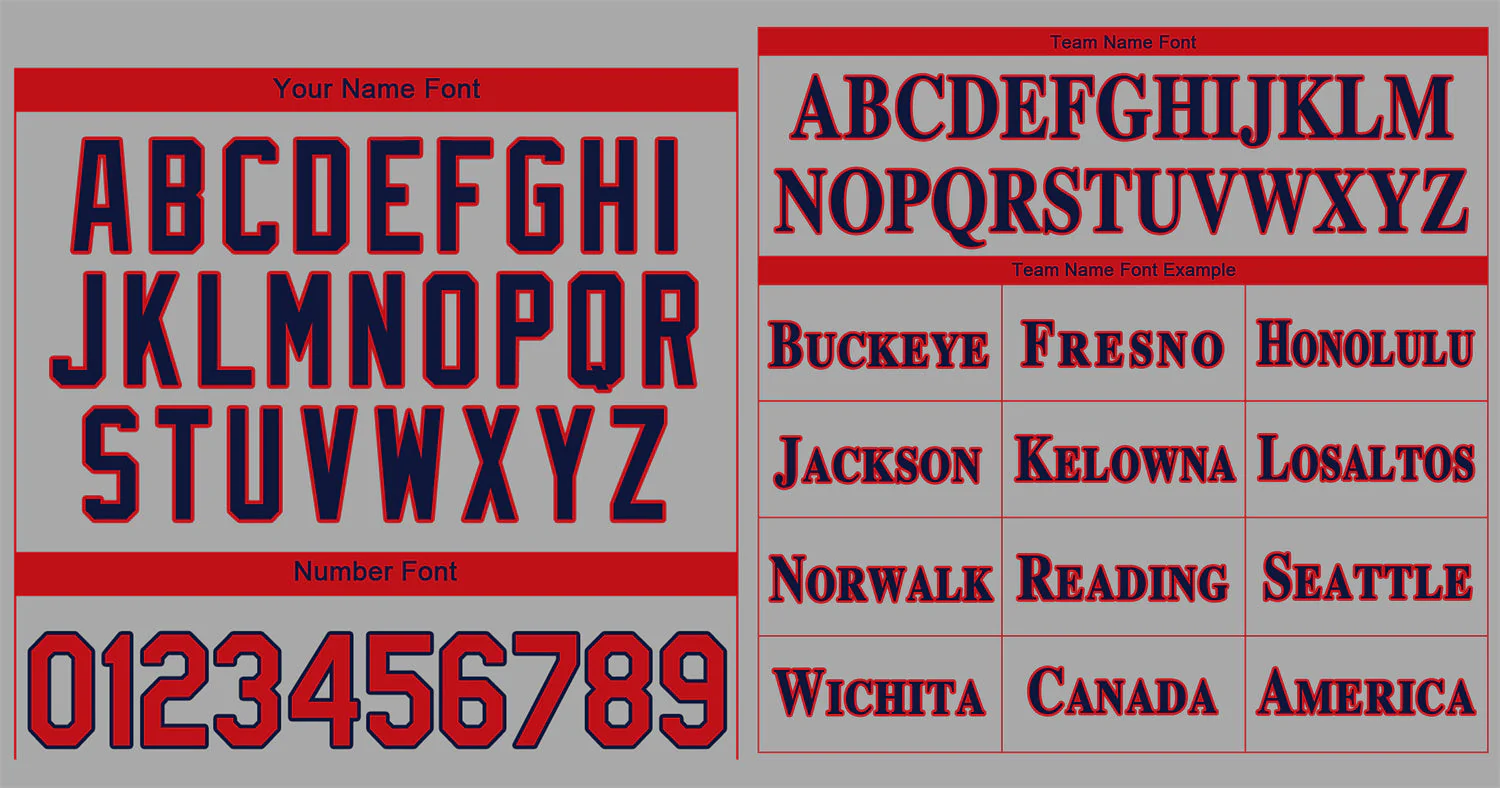 Custom Gray Navy-Red Classic Style Authentic Baseball Jersey - Image 3