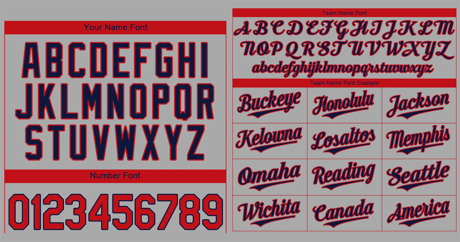 Custom Gray Navy-Red Classic Style Authentic Baseball Jersey - Image 3
