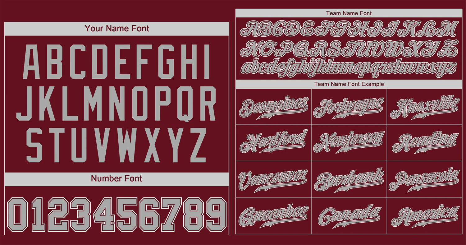 Custom Crimson Gray-White Classic Style Authentic Baseball Jersey - Image 3