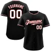 Custom Black White-Red Classic Style Authentic Baseball Jersey