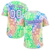 Custom Teal White-Royal Graffiti Pattern Authentic Baseball Jersey