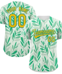 Custom White Yellow-Kelly Green Graffiti Pattern Authentic Baseball Jersey