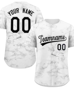 Custom White Black-White Graffiti Pattern Authentic Baseball Jersey
