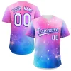 Custom Royal Pink White-Royal Graffiti Pattern Authentic Baseball Jersey