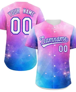 Custom Royal Pink White-Royal Graffiti Pattern Authentic Baseball Jersey