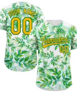 Custom Kelly Green Yellow-Green Graffiti Pattern Authentic Baseball Jersey