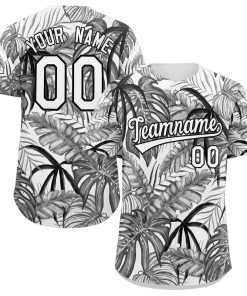 Custom Black White-Black Graffiti Pattern Authentic Baseball Jersey