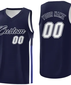 Custom Navy White Classic Tops Fashion Sportwear Basketball Jersey