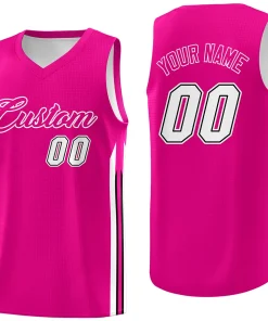 Custom Basketball Jersey Pink Classic Tops Men/Boy Athletic Basketball Jersey