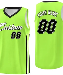 Custom Neon Green Black Classic Tops Sport Game Basketball Jersey