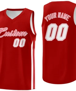 Custom Red White Classic Tops Fashion Sportwear Basketball Jersey