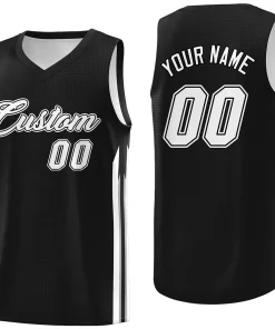 Custom Black White Classic Tops Sport Game Basketball Jersey