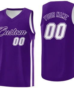 Custom Purple White Classic Tops Fashion Sportwear Basketball Jersey