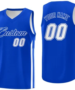 Custom Royal White Classic Tops Fashion Sportwear Basketball Jersey