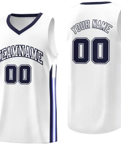 Custom White Navy Classic Tops Fashion Sportwear Basketball Jersey