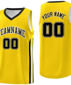 Custom Yellow Black-White Classic Tops Fashion Sportwear Basketball Jersey