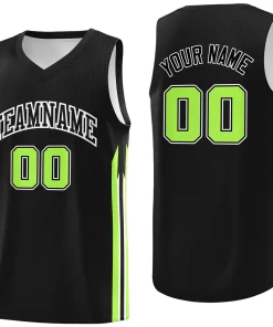 Custom Black Green Classic Tops Athletic Casual Basketball Jersey