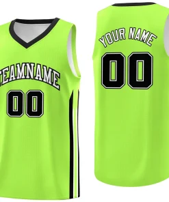 Custom Neon Green Black Classic Tops Athletic Casual Basketball Jersey