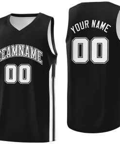 Custom Black White Classic Tops Athletic Casual Basketball Jersey