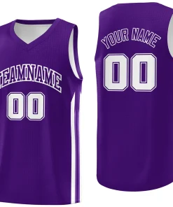 Custom Purple White Classic Tops Athletic Casual Basketball Jersey