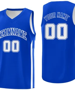 Custom Royal White Classic Tops Fashion Sportwear Basketball Jersey