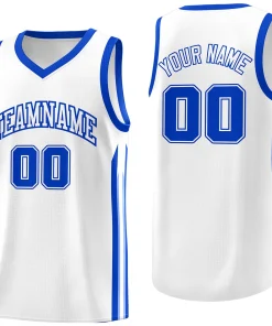 Custom White Royal Classic Tops Fashion Sportwear Basketball Jersey
