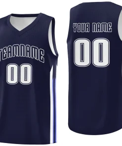 Custom Navy White Classic Tops Fashion Sportwear Basketball Jersey
