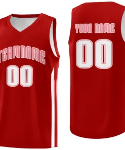 Custom Red White Classic Tops Fashion Sportwear Basketball Jersey