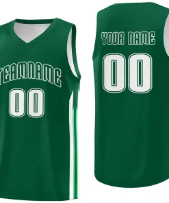 Custom Green White Classic Tops Sport Game Basketball Jersey
