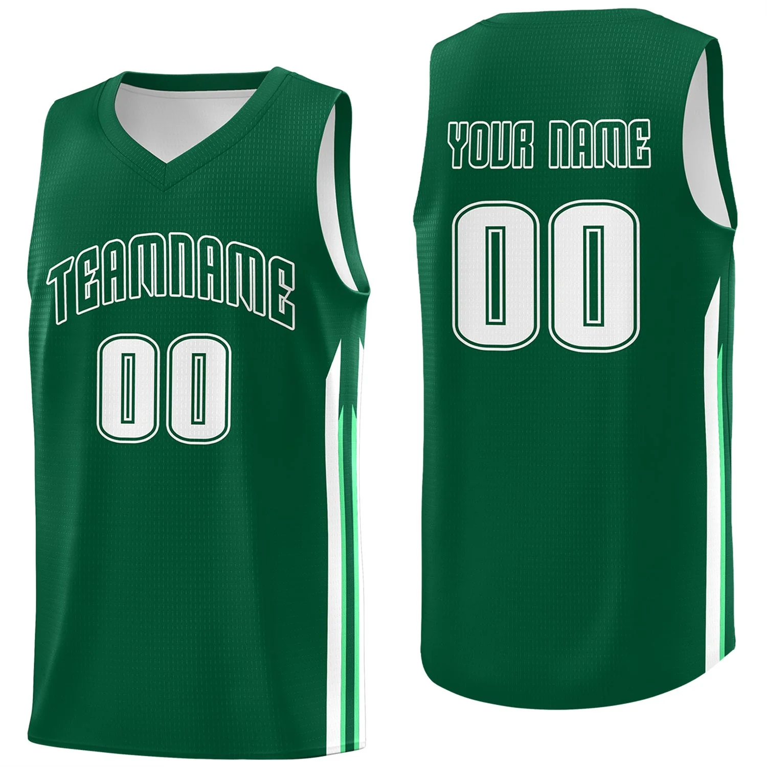 Custom Green White Classic Tops Sport Game Basketball Jersey