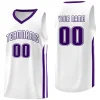 Custom White PurpleClassic Tops Athletic Casual Basketball Jersey