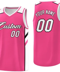 Custom Pink White Classic Tops Fashion Sportwear Basketball Jersey