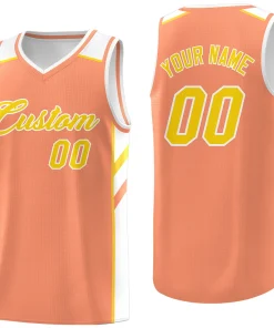 Custom Orange Yellow Classic Tops Breathable Basketball Jersey