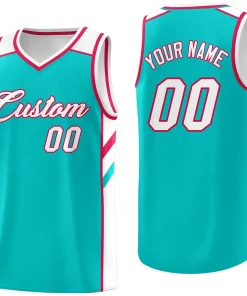 Custom Light Blue White Classic Tops Men/Boy Athletic Basketball Jersey