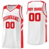 Custom White Red Classic Tops Athletic Basketball Jersey
