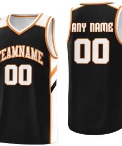 Custom Black White-Orange Classic Tops Men/Boy Athletic Basketball Jersey