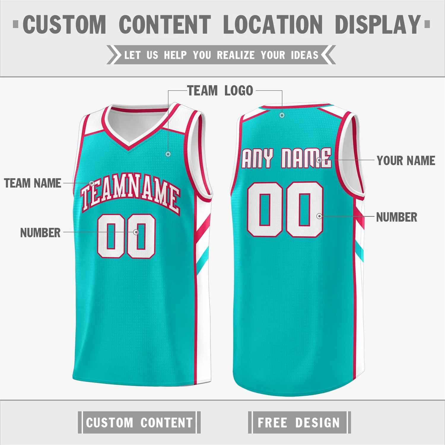 Custom Light Green-White Classic Tops Men/Boy Athletic Basketball Jersey - Image 2