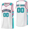Custom White Light Green Classic Tops Men/Boy Athletic Basketball Jersey